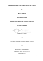 The impact of smart card technology on the auditor