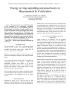 Energy savings reporting and uncertainty in measurement & verification