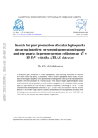 Search for pair production of scalar leptoquarks decaying into first- or second-generation leptons and top quarks in proton–proton collisions at √𝒔 = 13 TeV with the ATLAS detector