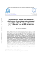 Measurement of angular and momentum distributions of charged particles within and around jets in Pb+Pb and p p collisions at p sNN = 5:02 TeV with the ATLAS detector