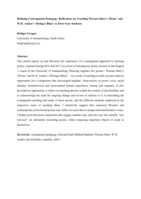 Refining Contrapuntal Pedagogy: Reflections on Teaching Warsan Shire’s ‘Home’ and W.H. Auden’s ‘Refugee Blues’ to First-Year Students