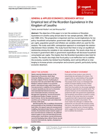 Empirical test of the Ricardian Equivalence in the Kingdom of Lesotho