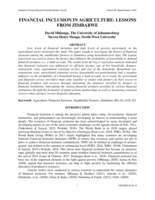 Financial inclusion in agriculture: lessons from Zimbabwe
