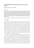 The post-politics of aid to education : Rwanda ten years after Hayman