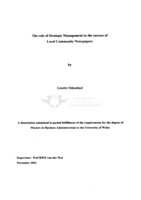 The role of strategic management in the success of local community newspapers