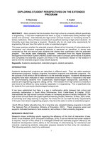 Exploring student perspectives on the extended program