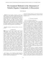 Pre-treatment methods in the abatement of volatile organic compounds : a discussion
