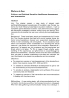 Culture- and spiritual sensitive healthcare assessment and intervention