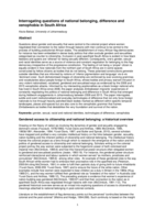 Interrogating questions of national belonging, difference and xenophobia in South Africa