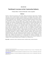 Nutritional awareness in the construction industry