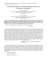 The implementation of team development process in cooperative enterprises