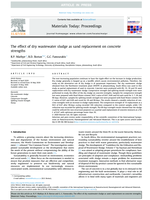 The effect of dry wastewater sludge as sand replacement on concrete strengths