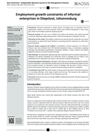 Employment growth constraints of informal enterprises in Diepsloot, Johannesburg