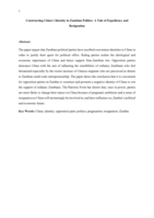 Constructing China’s identity in Zambian politics : a tale of expediency and resignation