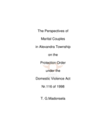 The perspectives of marital couples in Alexandra Township on the protection order under the Domestic Violence Act 116 of 1998