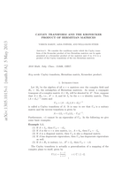 Cayley transform and the Kronecker product of Hermitian matrices