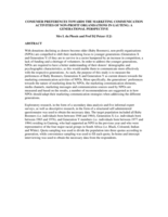 Consumer preferences towards the marketing communication activities of non-profit organisations in Gauteng : a generational perspective