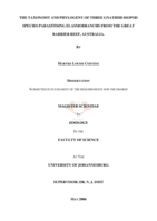 The taxonomy and phylogeny of three Gnathiid Isopod species parasitising Elasmobranchs from the great barrier reef, Australia
