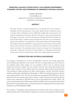Operating a railway system within a challenging environment : economic history and experiences of Zimbabwe’s national railways