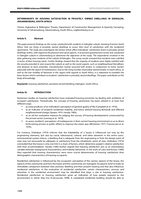 Determinants of housing satisfaction in privately owned dwellings in Edenglen, Johannesburg, South Africa.