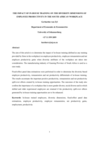 The impact of in-house training on the diversity dimensions of employee productivity in the South African workplace
