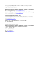 Development of bio fuels in South Africa : challenges and opportunities