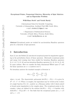 Exceptional points, nonnormal matrices, hierarchy of spin matrices and an eigenvalue problem