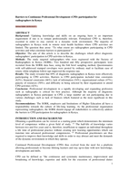 Barriers to Continuous Professional Development (CPD) participation for radiographers in Kenya