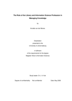 The role of the library and information science profession in managing knowledge