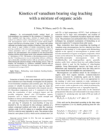 Kinetics of vanadium bearing slag leaching with a mixture of organic acids
