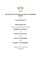 The content validation of a virtual assessment centre