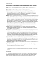 A cybernetic approach to contextual teaching and learning