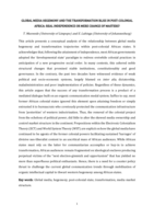 Global media hegemony and the transformation bliss in post-colonial Africa : real independence or mere change of masters?