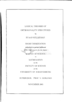 Logical theories of orthogonality structures