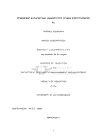 Power and authority as an aspect of school effectiveness