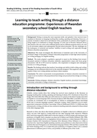 Learning to teach writing through a distance education programme : experiences of Rwandan secondary school English teachers