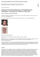 Intergovernmental planning and budgeting in Zimbabwe : learning the lessons of the past