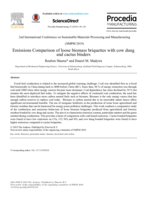 Emissions Comparison of loose biomass briquettes with cow dung and cactus binders