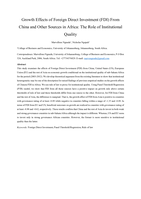 Growth effects of Foreign Direct Investment (FDI) from China and other sources in Africa : the role of institutional quality
