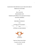 Validation of the openness scale of the South African Personality Inventory