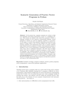 Syntactic generation of practice novice programs in Python