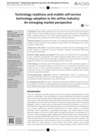 Technology readiness and mobile self-service technology adoption in the airline industry : an emerging market perspective