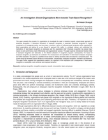 An investigation : should organizations move towards team-based recognition?