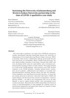 Sustaining the University of Johannesburg and Western Sydney University partnership in the time of COVID : a qualitative case study