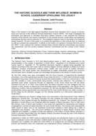 The historic schools and their influence : women in school leadership in upholding the legacy