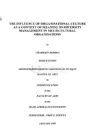 The influence of organisational culture as a context of meaning on diversity management in multicultural organisations