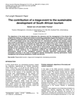 The contribution of a mega-event to the sustainable development of South African tourism