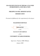 Ligand influences on the Rh-catalysed hydroformylation reaction