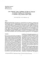 Low intensity laser irradiation at 636 nm induces increased viability and proliferation in isolated lung cancer stem cells
