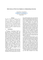 Debt literacy of First-Year Students at a Johannesburg University